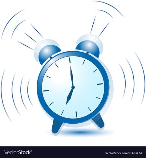 Blue alarm clock sounds and vibrates Royalty Free Vector