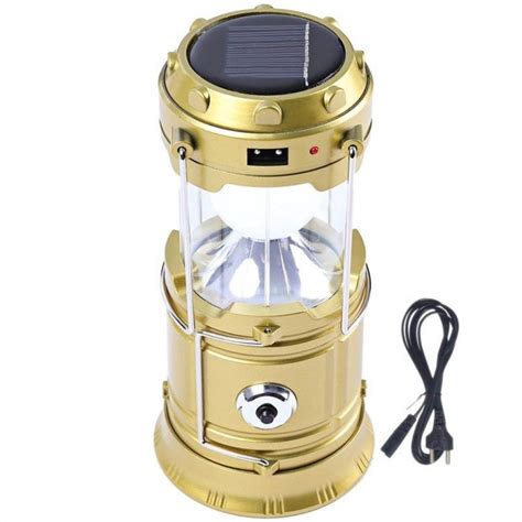 Azacus LED Solar Emergency Rechargeable Night Light Travel Camping Lantern With USB Mobile ...