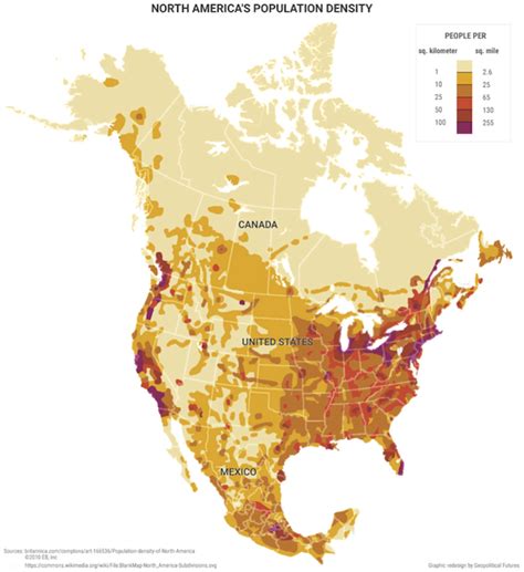 Population Map Of North America | world map