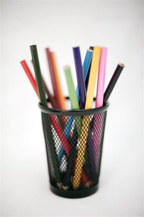 Free Stock Photo 5381 Coloured pencil crayons in a container ...