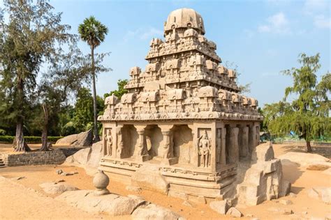 The Five Rathas, Yudhishthir Ratha, Mahabalipuram, Tamil Nadu Stock Image - Image of arjuna ...