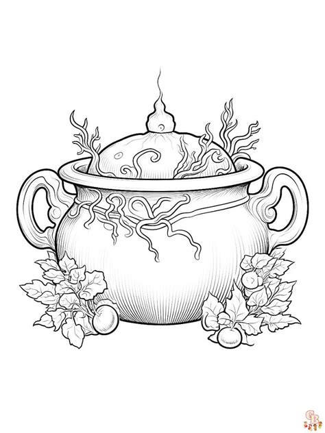 Printable Cauldron Coloring Pages Free For Kids And Adults