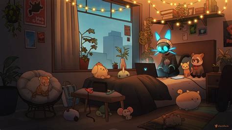 #LoFi #digital #Anthro #1080P #wallpaper #hdwallpaper #desktop | Cute desktop wall… | 1366x768 ...