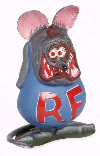 Hand-painted plastic Rat Fink toy, circa 1964. Artist Ed Roth invented the Rat Fink character ...