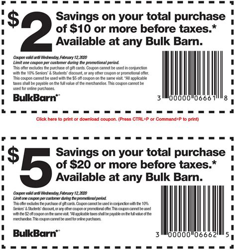 Bulk Barn Coupons: Save $2 - $5, January 30 - February 12