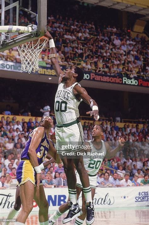 NBA Finals, Boston Celtics Robert Parish in action, making dunk vs ...