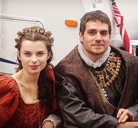 Henry Cavill and Rebekah Wainwright behind the scenes of showtime's The ...