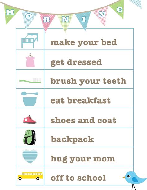 It's the little things: Morning routine - free printable!