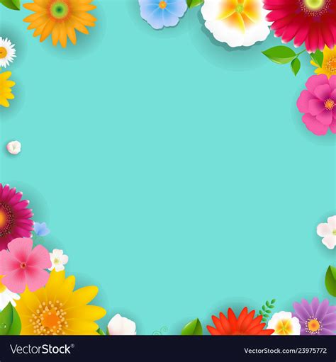 Spring poster with flowers and leaf Royalty Free Vector