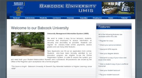 umis.babcockuni.edu.ng - Babcock University On-line Reg... - Umis ...