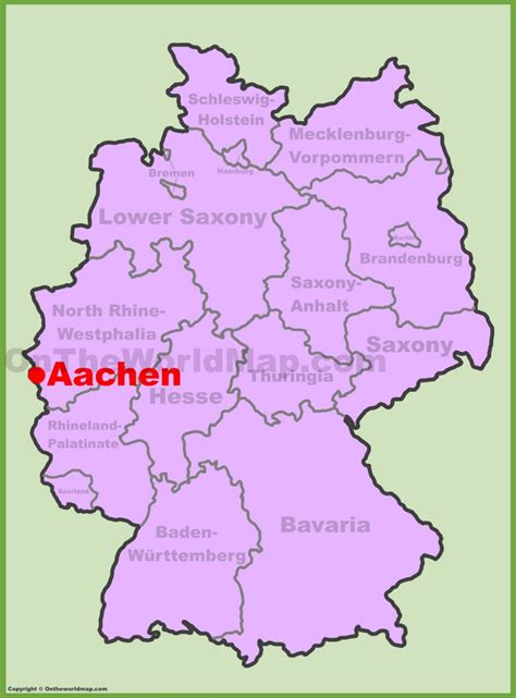 Aachen location on the Germany map - Ontheworldmap.com