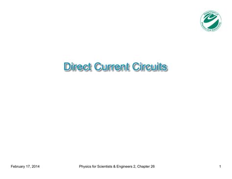 Direct Current Circuits