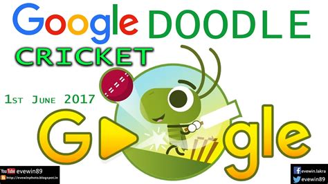 Evewin Photo: Google - CRICKET - Doodle - 1st June 2017