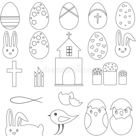 Christian Symbols Easter Eggs Bunny Stock Illustration - Illustration of holiday, decoration ...