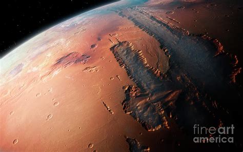 Valles Marineris Photograph by Mark Garlick/science Photo Library - Pixels