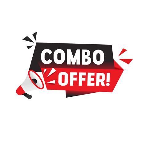 Combo offer - banner, template, megaphone icon, vector illustration. Flat design. 23053406 ...