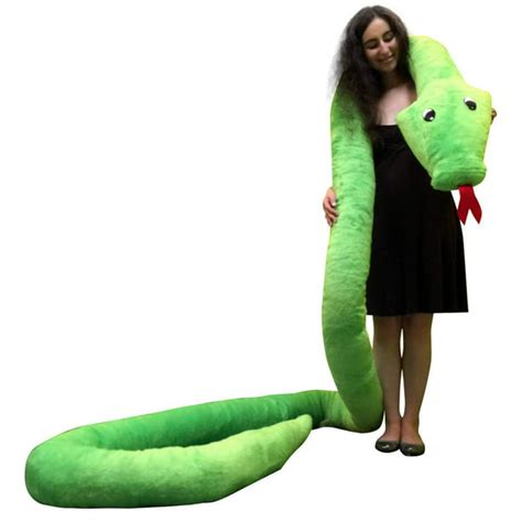 American Made Giant Stuffed Snake 18 Feet Long Soft Green Big Plush ...