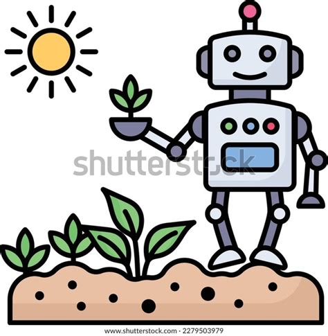 Agricultural Robotics Concept Robot Farmer Vector Stock Vector (Royalty Free) 2279503979 ...