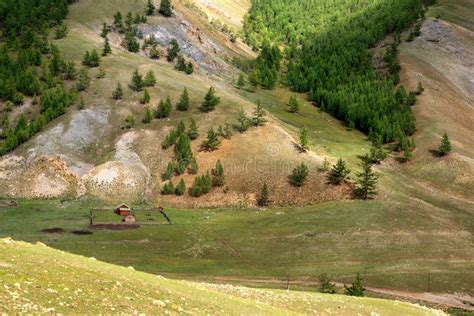 Mountain Landscape in Mongolia Stock Image - Image of cabin, person ...