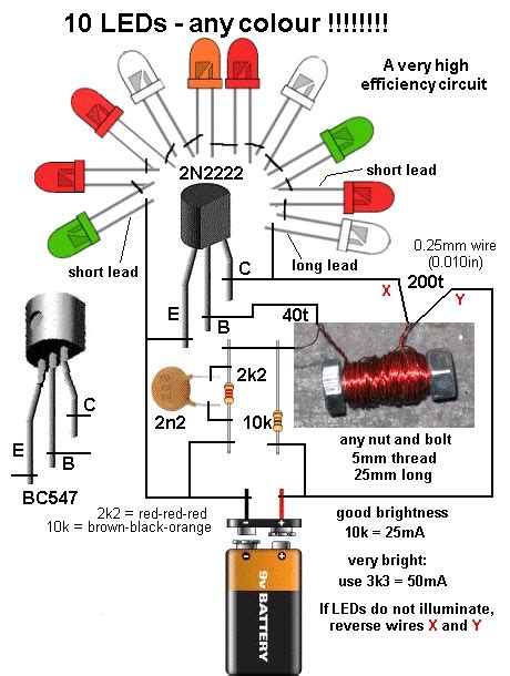 Electrical and Electronics Engineering: 10-LED Light Using 9V DC