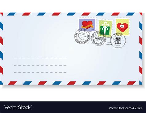 Envelope with stamps Royalty Free Vector Image