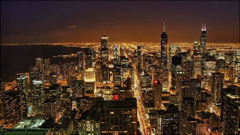 Chicago Elegant Chicago Skyline - Chicago - & Background, Chicago Night ...