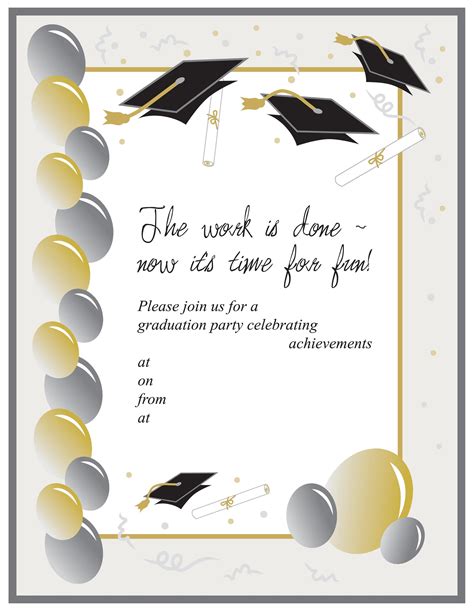 Free Printable Graduation Party Invitations Templates