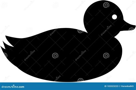 Rubber Duck Silhouette Icon Stock Vector - Illustration of cute, symbol ...