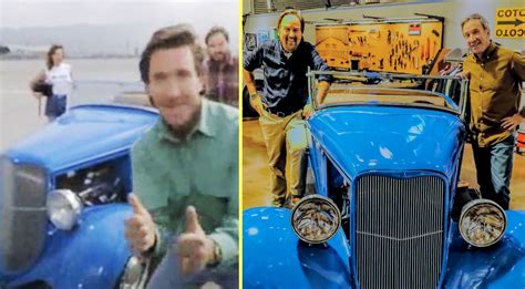 Tim Allen & Richard Karn Pose With Hot Rod From "Tool Time" On Set Of New Show