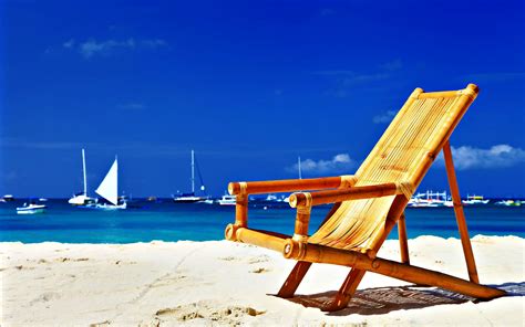 Beach Bamboo Chair wallpaper | 2560x1600 | #29165