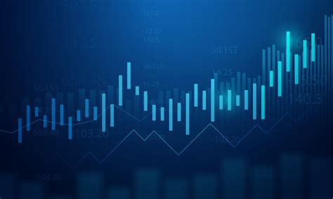 Business graph chart of stock market investment on blue background ...