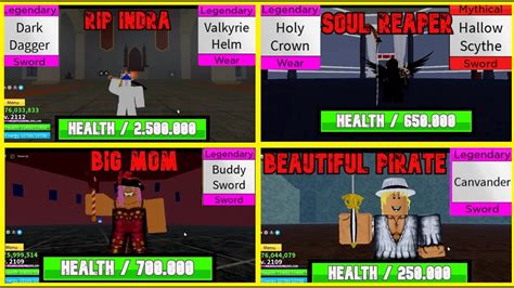 3 Sea Bosses Health And drop's - Blox Fruits - YouTube