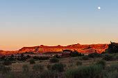Free picture: moon, red, canyon, dusk