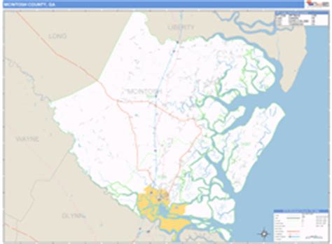 McIntosh County, GA Wall Map Basic Style by MarketMAPS