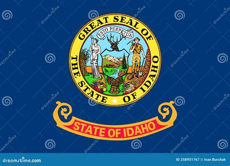 Flag of Idaho. Official Colors. Flat Vector Illustration Stock Vector ...