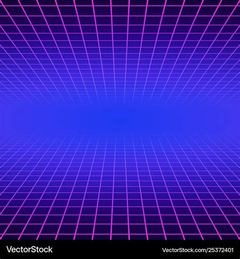 Synth wave retro grid background synthwave 80s Vector Image