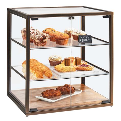 Cal-Mil 3610 3 Tier Pastry Display Case w/ Hinged Doors - Antique Metal ...