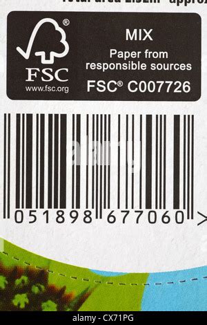 FSC Mix paper from responsible sources and recycle logo on purple Stock Photo, Royalty Free ...