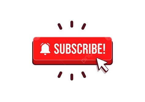 Vector Icon Of A Shadowed Subscribe Button With Arrow Cursor Vector ...