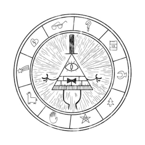 Bill Cipher Zodiac Wheel of Prophecy Gravity Falls - Bill Ciphers Wheel ...