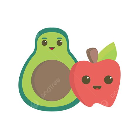 Smiling Apple Clipart Transparent Background, Avocado And Apple Smiling ...