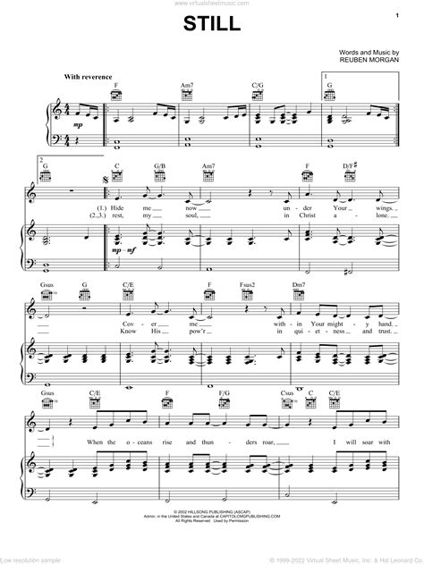 Hillsong - Still sheet music for voice, piano or guitar [PDF]