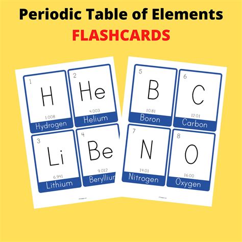 Periodic Table Flashcards Printable