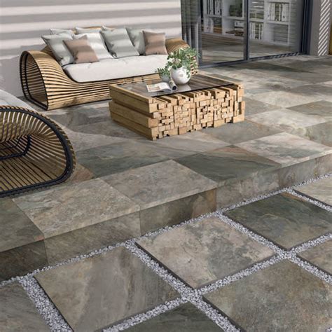 Outdoor tile - PLUS UNAWAY - STN - floor / porcelain / natural stone