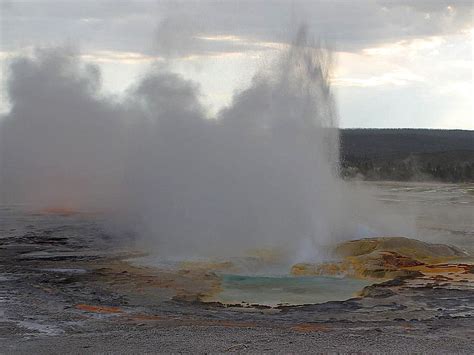 Free picture: yellowstone, geysers, sunsets