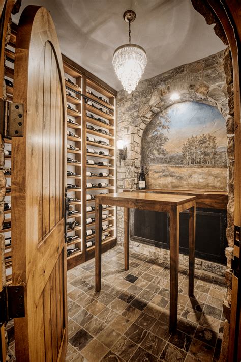 Elligsen Stone Wine Cellar — Sommi Wine Cellars | Glass wine cellar, Home wine cellars, Wine ...