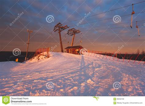 Beautiful Cold Mountain View of Ski Resort, Sunny Winter Day with Slope Editorial Stock Image ...