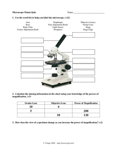 Microscope Quiz