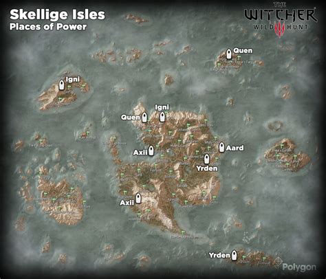 Witcher 3 Skellige Isles Places of Power locations map - Polygon