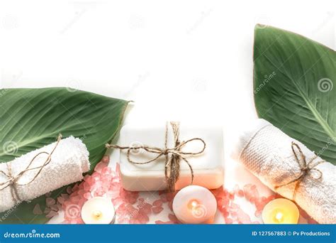 Organic Spa Products on White Background Stock Image - Image of natural ...